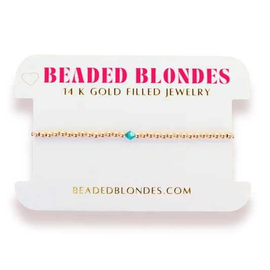 Beaded Blondes | December Zicron Birthstone Bracelet | Standard 6.75