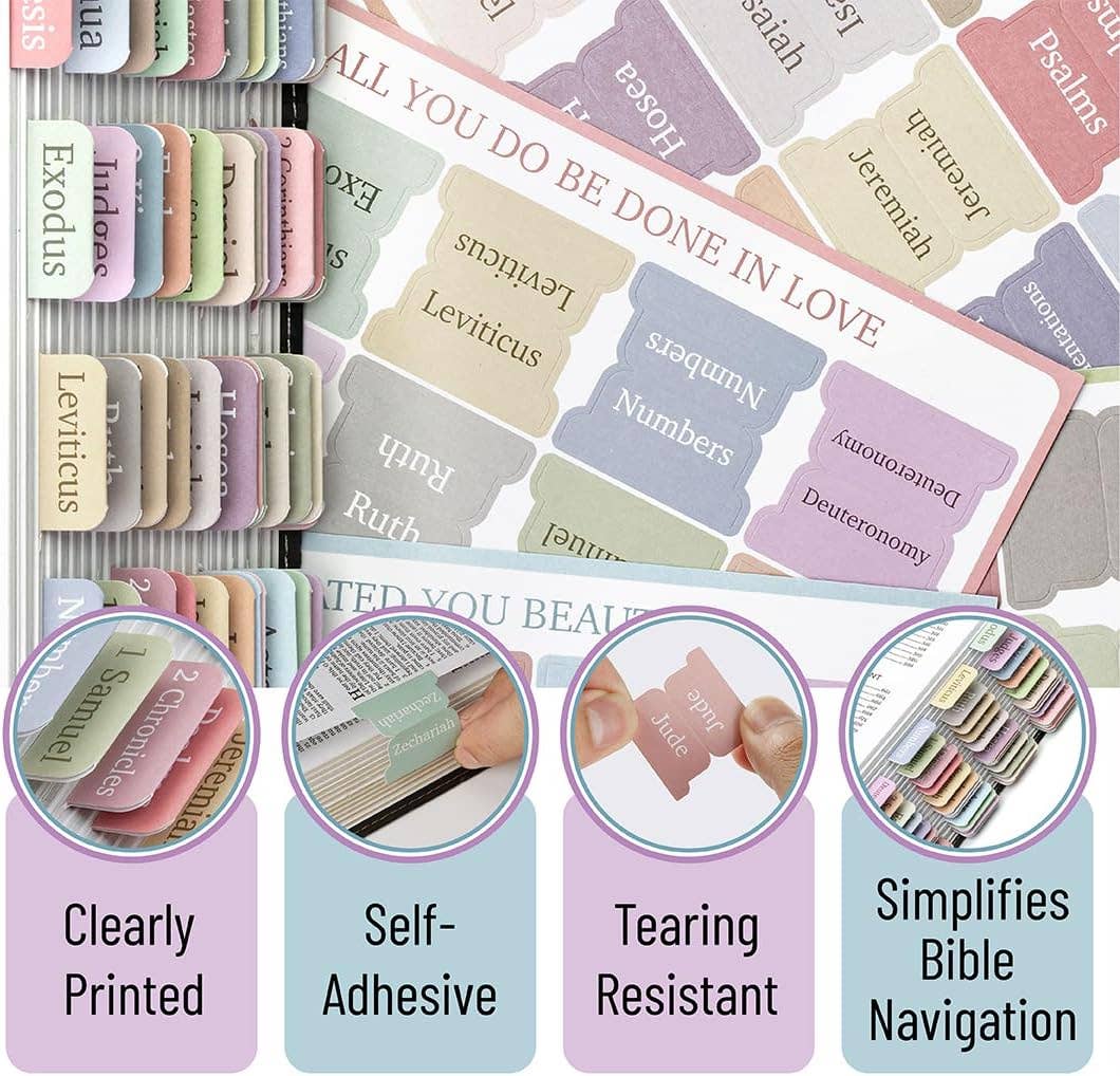 Mr. Pen | Morandi Bible Tabs Laminated | 75 Pack
