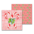 French Graffiti Candy Canes with Greens Cocktail Napkin