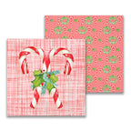 French Graffiti Candy Canes with Greens Cocktail Napkin