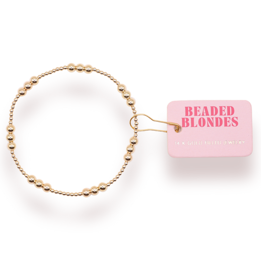 Beaded Blondes | ILY Bracelet in Gold | Standard 6.75 inch
