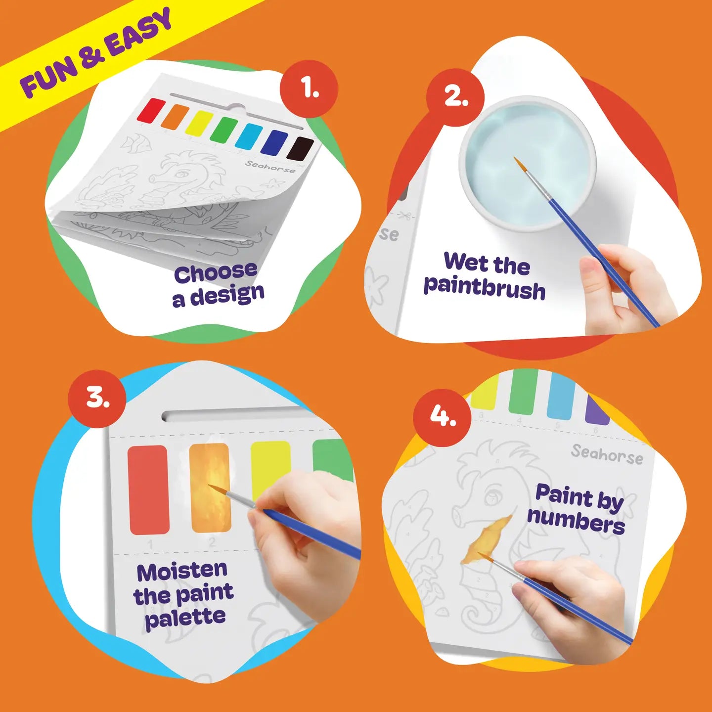 Dan & Darci Mess-Free Paint with Water Coloring Book For Kids, Toddlers
