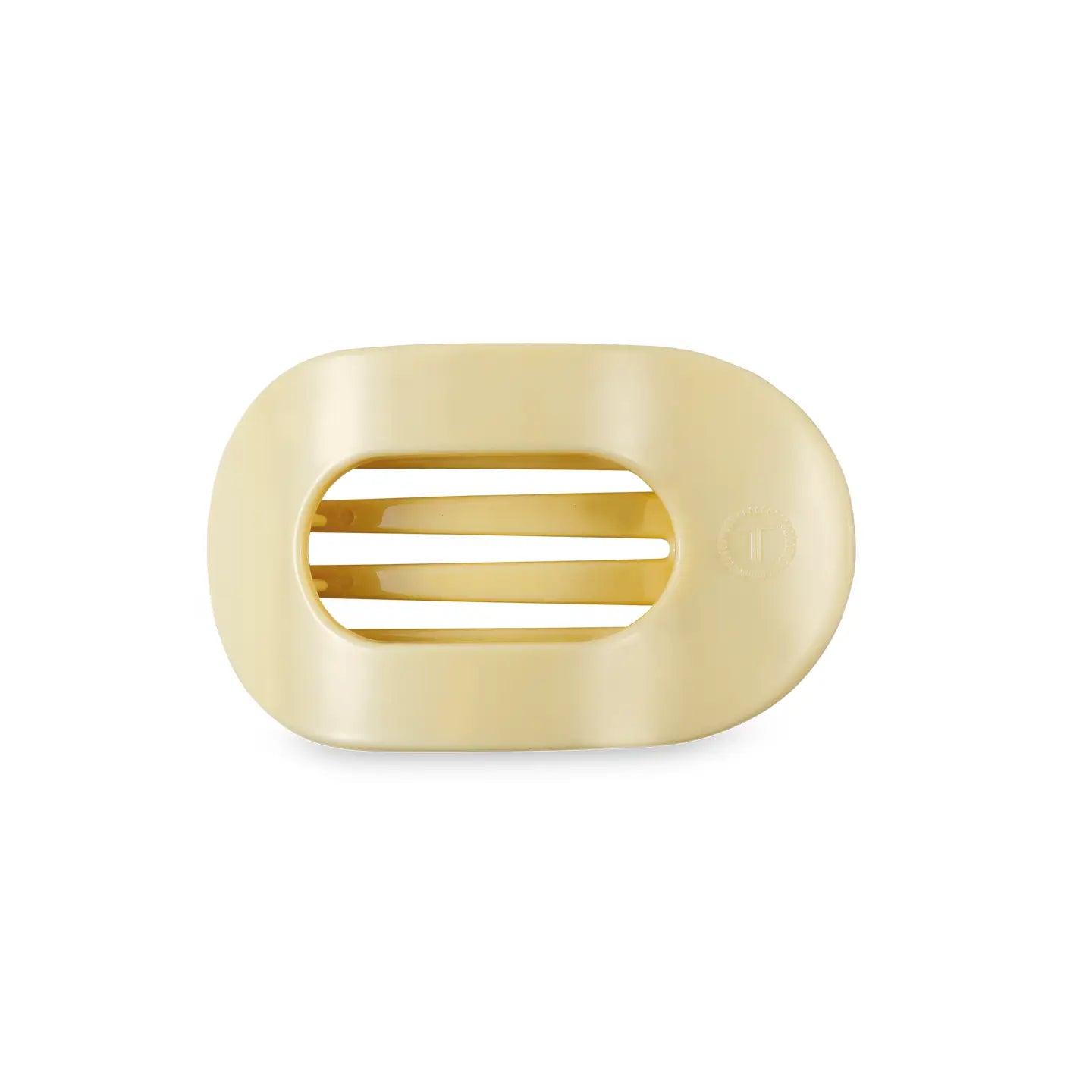 Teleties | Flat Round Hair Clip | Small | Butter Yellow