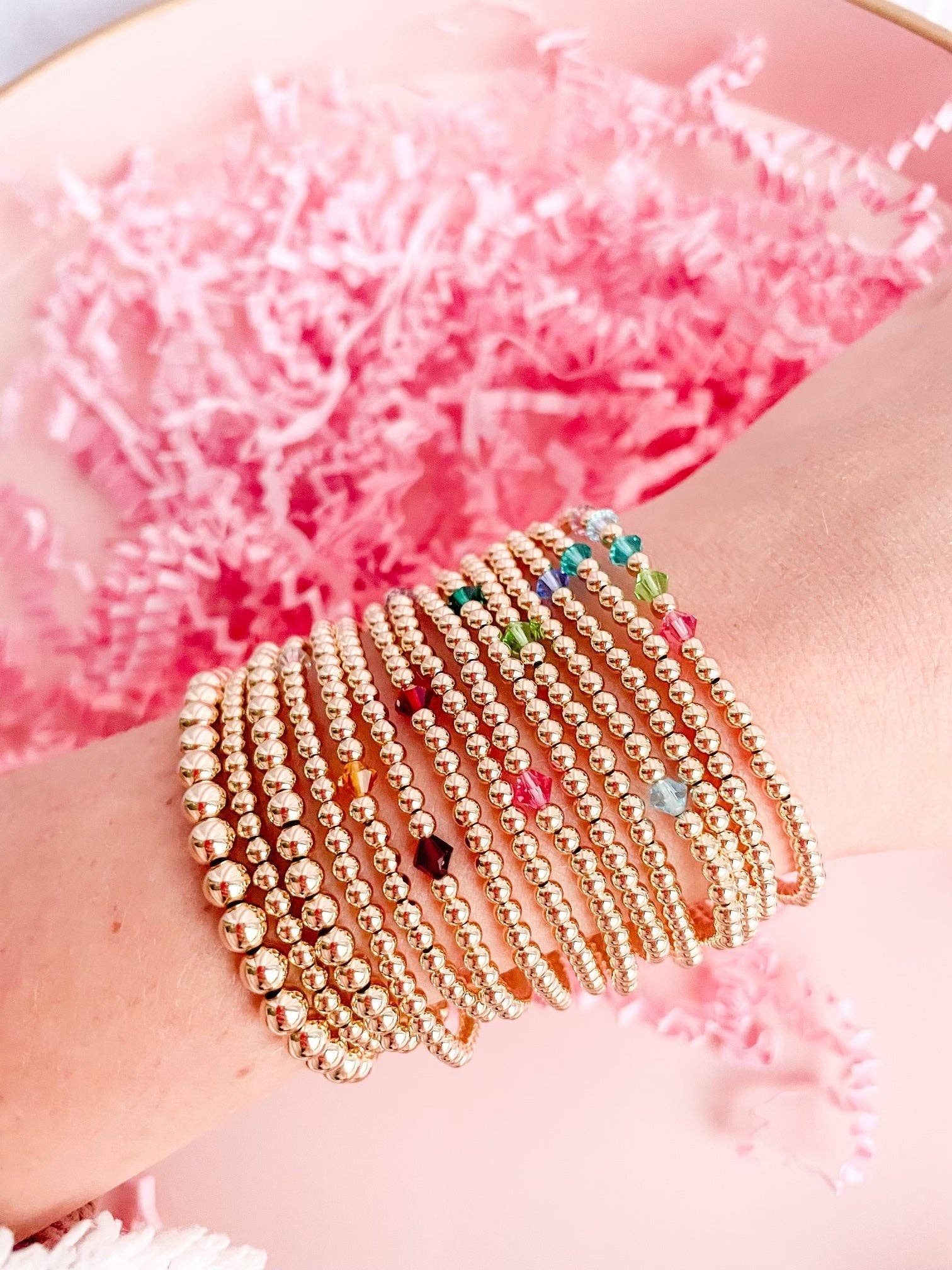 Birthstone Swarovski Bracelet Collection (Pack of 12): Standard 6.75 inch