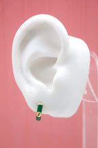 MIA Jewelry | Earrings | 18k Gold Gilled Colorful Huggies | Green