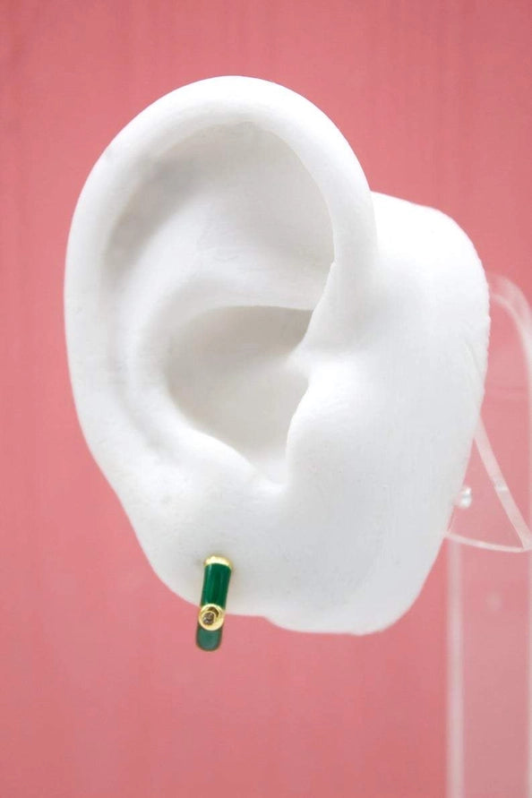 MIA Jewelry | Earrings | 18k Gold Gilled Colorful Huggies | Green