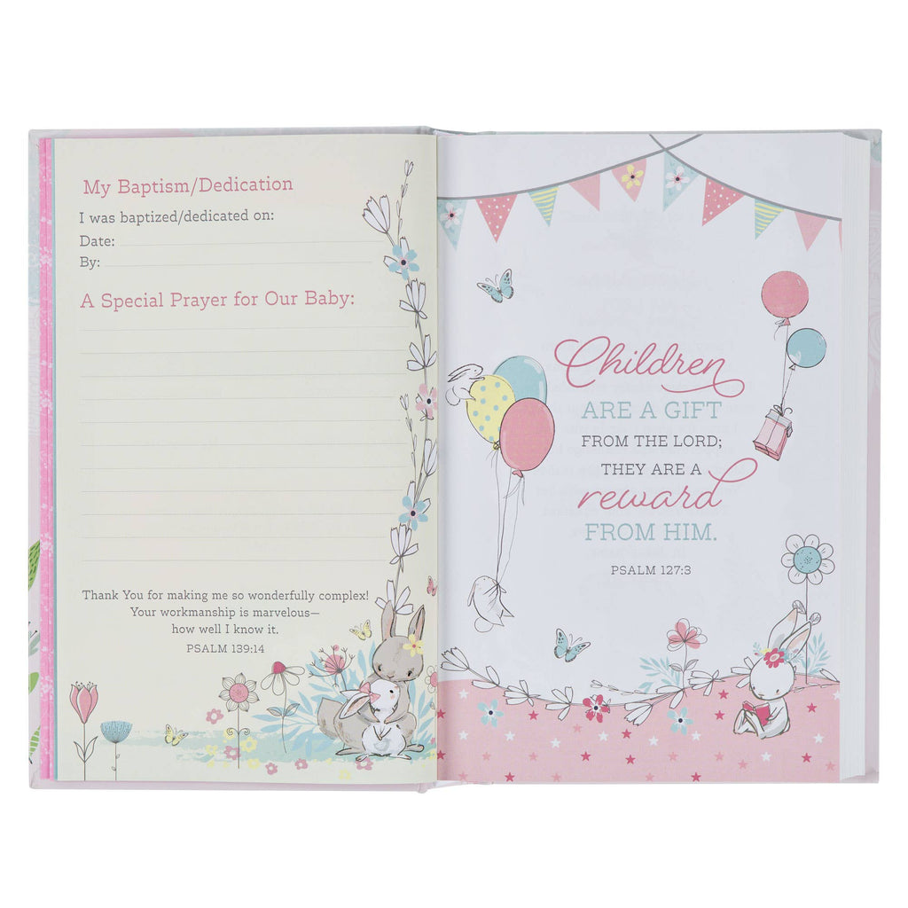 Christian Art Gifts | Bible NLT Infant, Hardcover | Pink