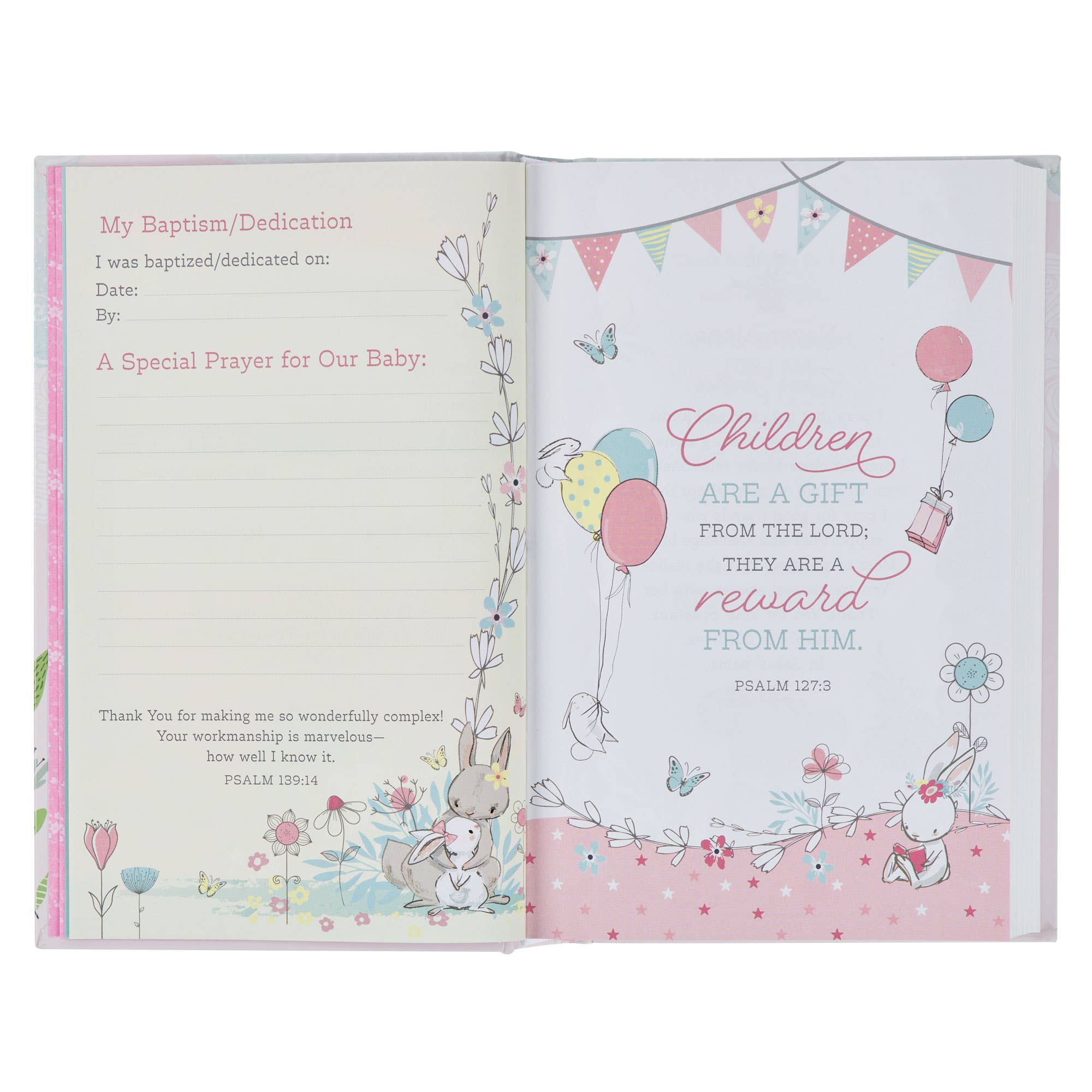 Christian Art Gifts | Bible NLT Infant, Hardcover | Pink