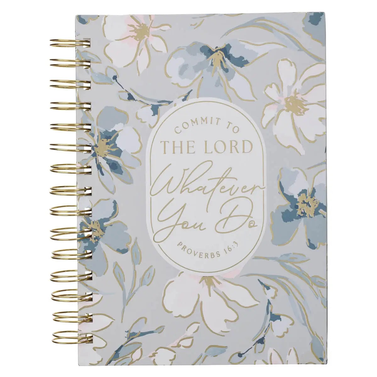 Christian Art Gifts | Journal Wirebound | Floral Commit to the Lord Prov. 16:3