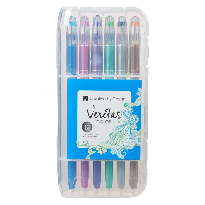 Christian Art Gifts Gel Pen Set 12pc Metallic/Glitter