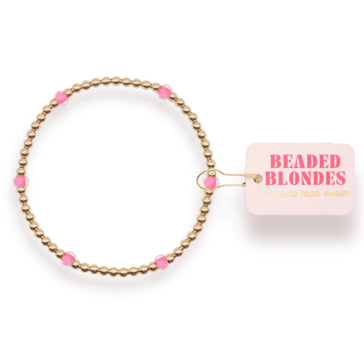 Beaded Blondes | Hot Pink Poppi Bracelet | Kids Size