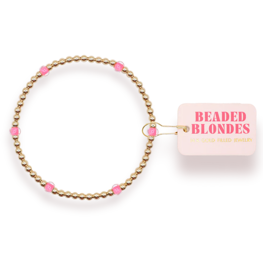 Beaded Blondes | Hot Pink Poppi Bracelet | Kids Size
