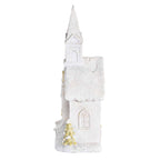Lighted Figurine Church Snow Wreath 9.5H