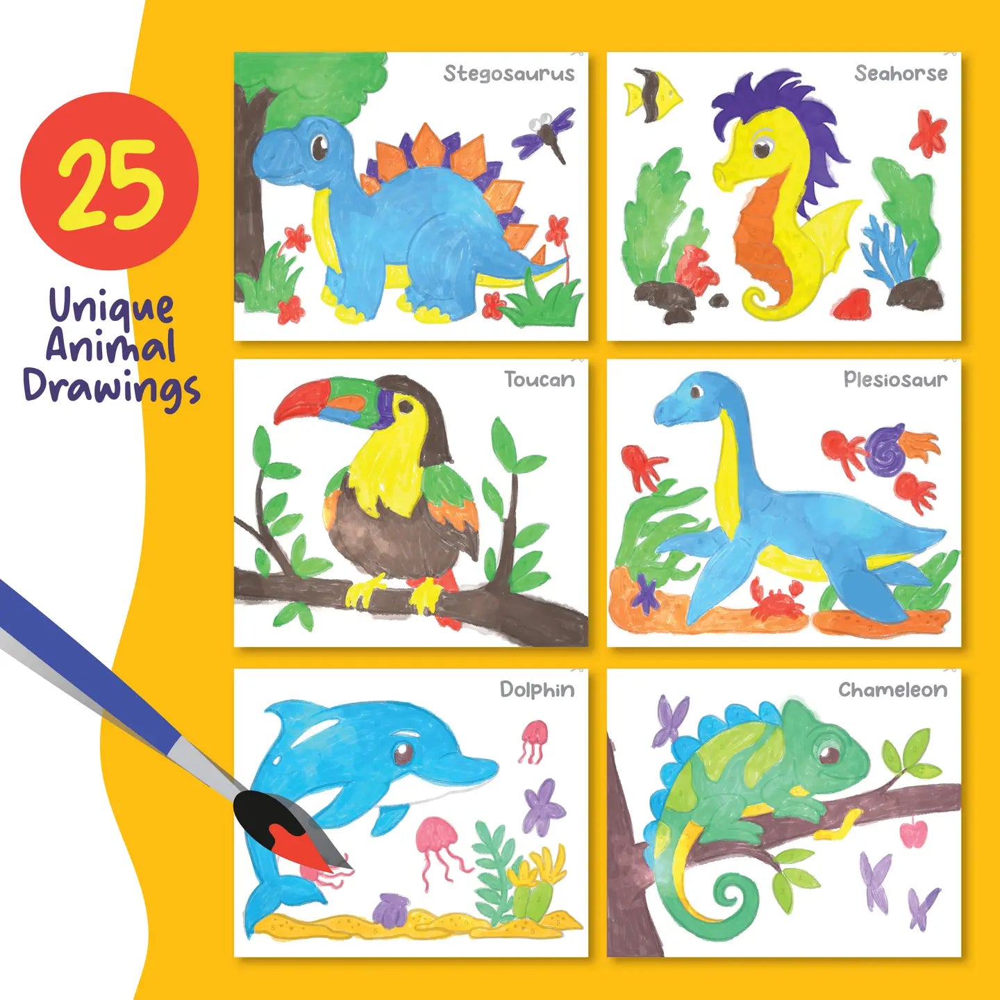 Dan & Darci Mess-Free Paint with Water Coloring Book For Kids, Toddlers