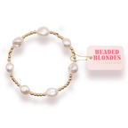 Beaded Blondes | Sadie Pearl Bracelet in Gold | Standard 6.75 inch