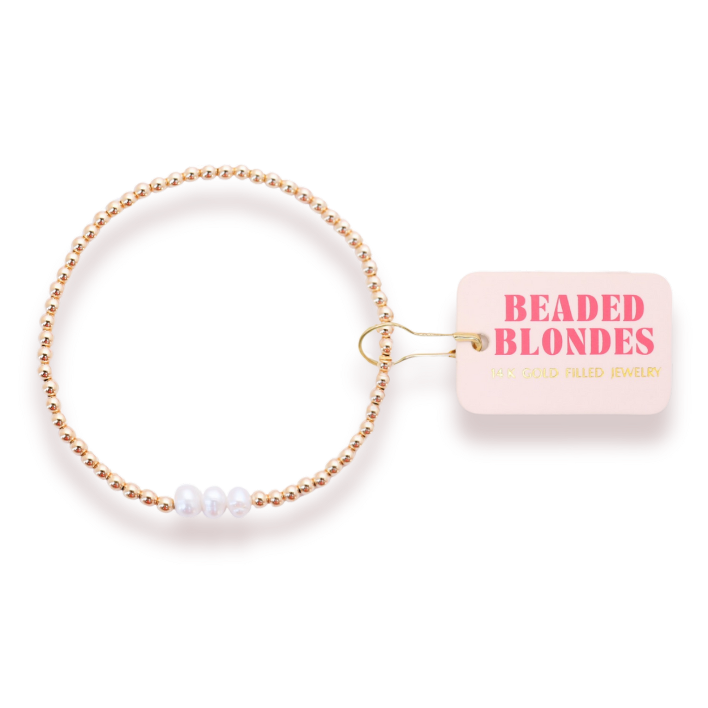Beaded Blondes | Harper Pearl Bracelet in Gold | Standard 6.75 inch
