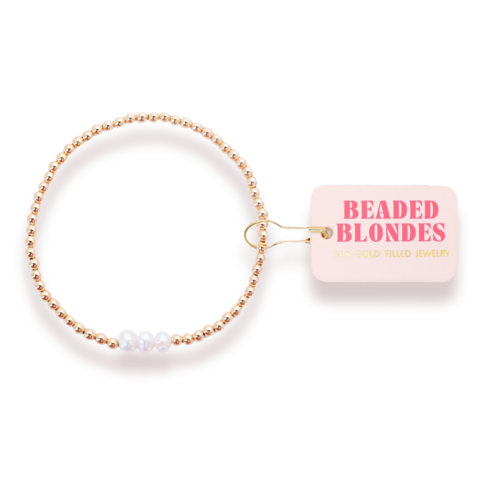 Beaded Blondes | Harper Pearl Bracelet in Gold | Standard 6.75 inch