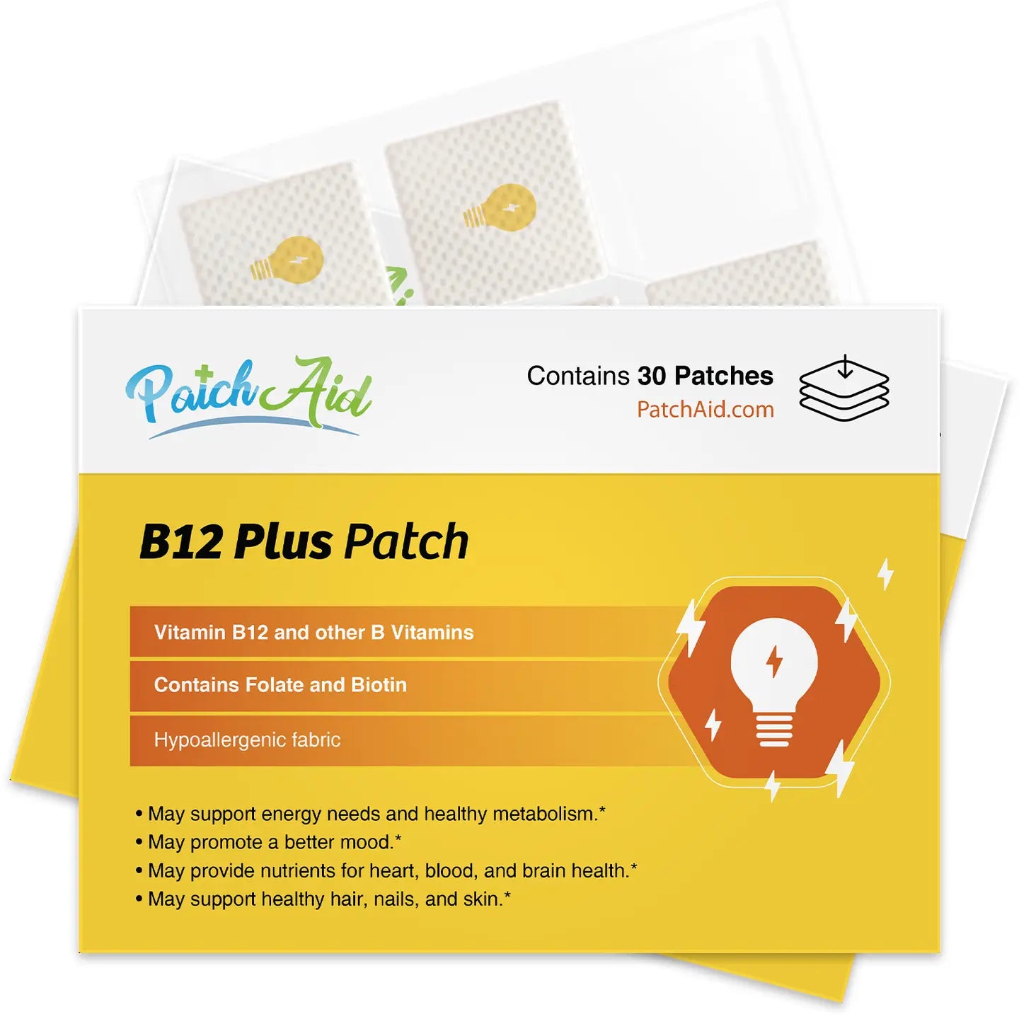 PatchAid B12 Energy Plus Vitamin Patch - Energy & Mood Support
