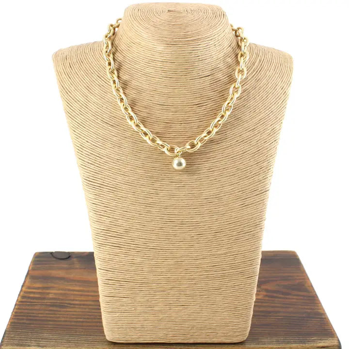 Pretty Persuasion Gold Ball Charm Bead Necklace