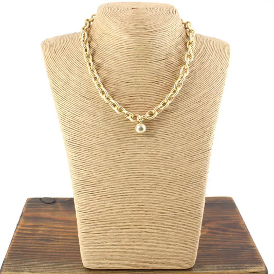 Pretty Persuasion Gold Ball Charm Bead Necklace