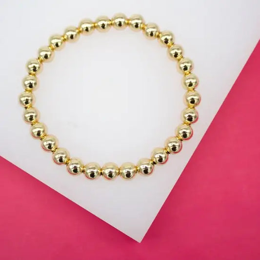 MIA Jewelry 6mm Gold Beaded Bracelet