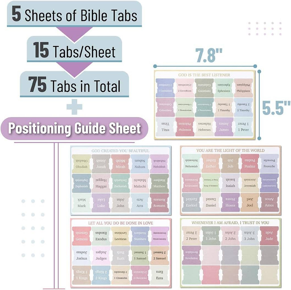 Mr. Pen | Morandi Bible Tabs Laminated | 75 Pack