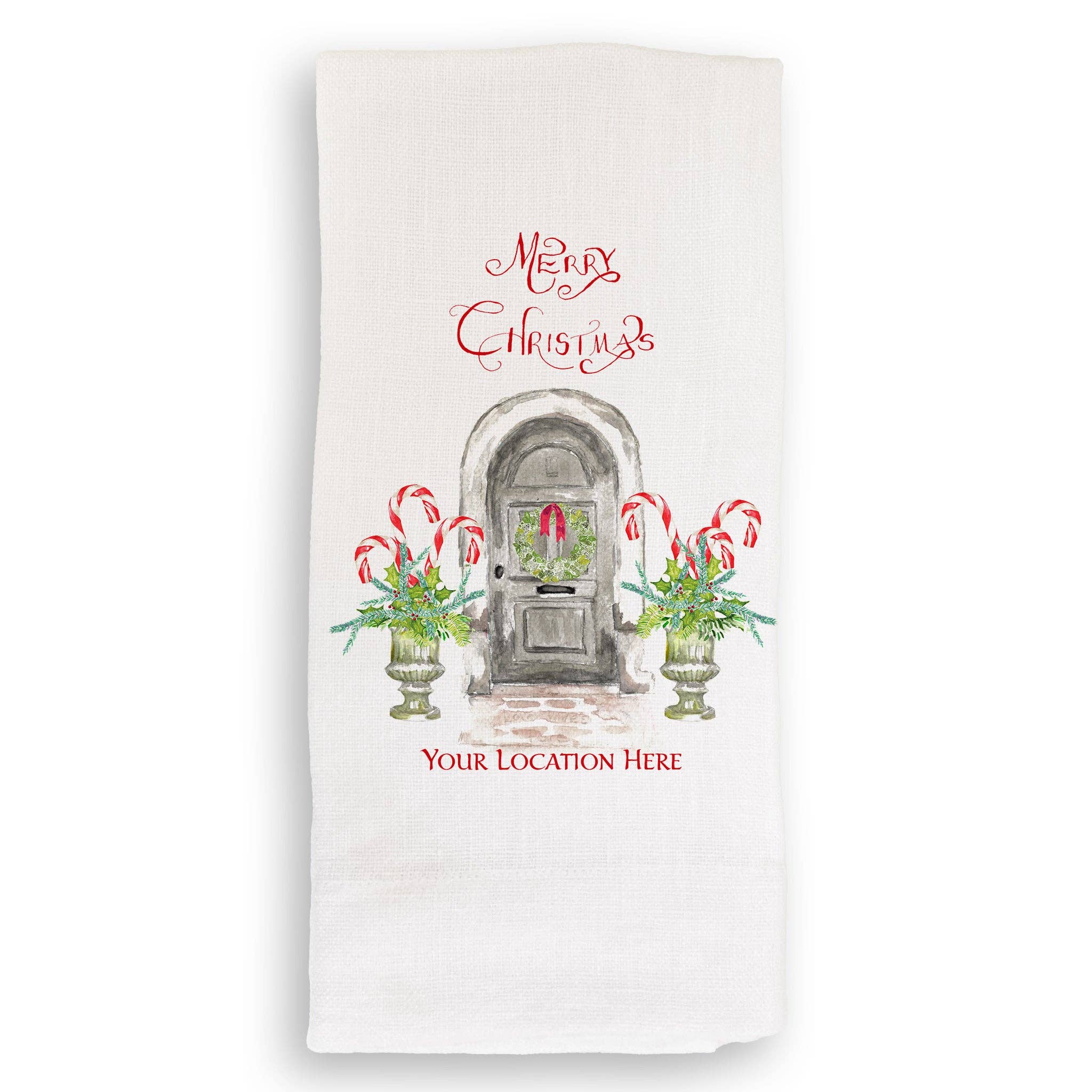 French Graffiti Merry Christmas Paducah Tea Towel