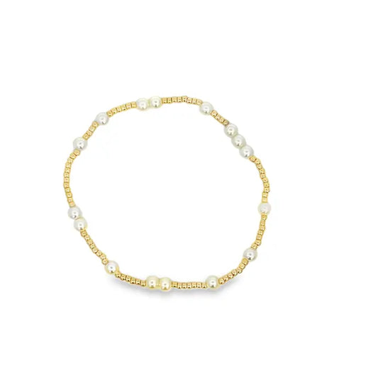MIA Jewelry Thin Gold and Pearl Beaded Bracelet