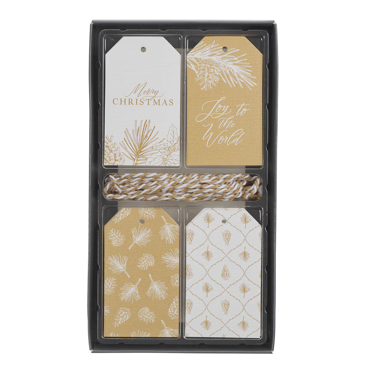 Christian Art Gifts | Christmas Gift Tag Set | Golden Pine