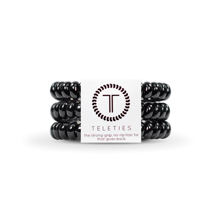 Teleties | Jet Black | Hair Spiral Hair Coils | Small