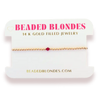 Beaded Blondes | July Ruby Birthstone Bracelet | Standard 6.75
