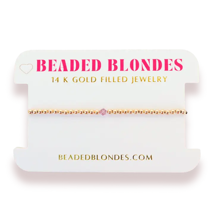 Beaded Blondes | June Light Amethyst Birthstone Bracelet | Standard 6.75