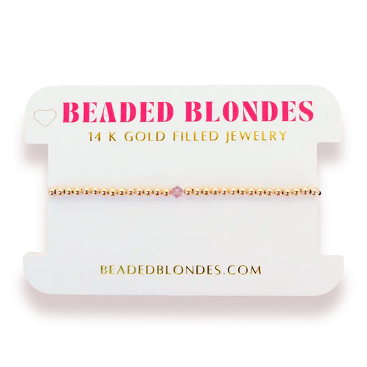 Beaded Blondes | June Light Amethyst Birthstone Bracelet | Standard 6.75