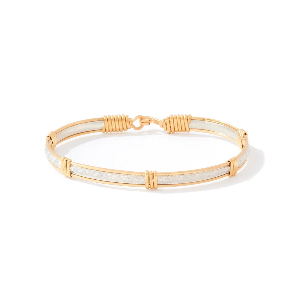 Ronaldo Jewelry | Katbird Bracelet | Sterling Silver Bar w/14K Gold Artist Wire | Size 7