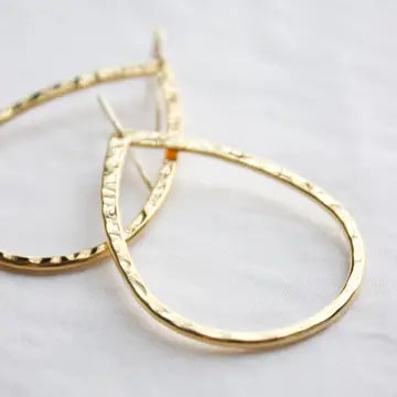 Katie Waltman Jewelry | Earrings | Gold Textured Teardrop