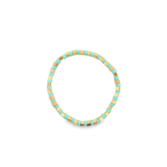 MIA Jewelry Polymer Octagon Beaded Bracelet | Tiffany Blue