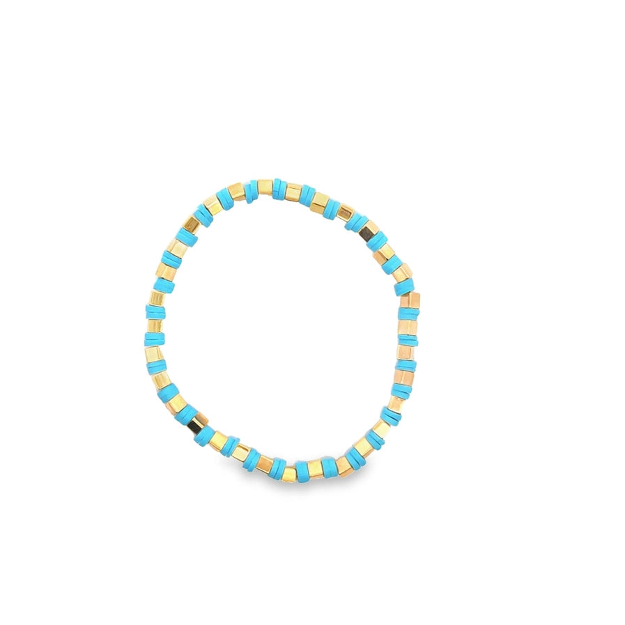MIA Jewelry | Bracelet | Polymer Octagon Beaded | Light Blue