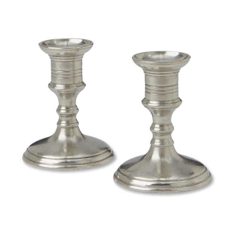 Match Inc | Prato Pewter Candlesticks, Pair