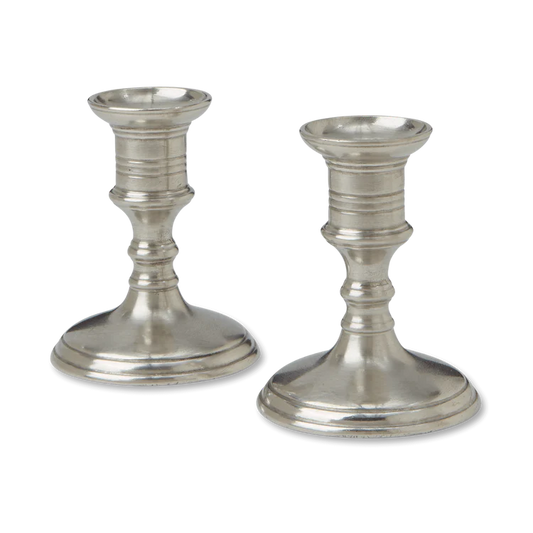 Match Inc | Prato Pewter Candlesticks, Pair