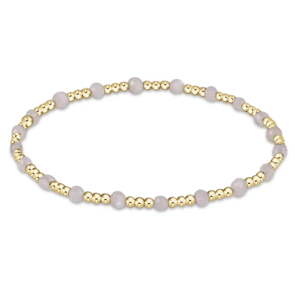 enewton | Gold Sincerity Pattern 3mm Bead Bracelet | Moonstone