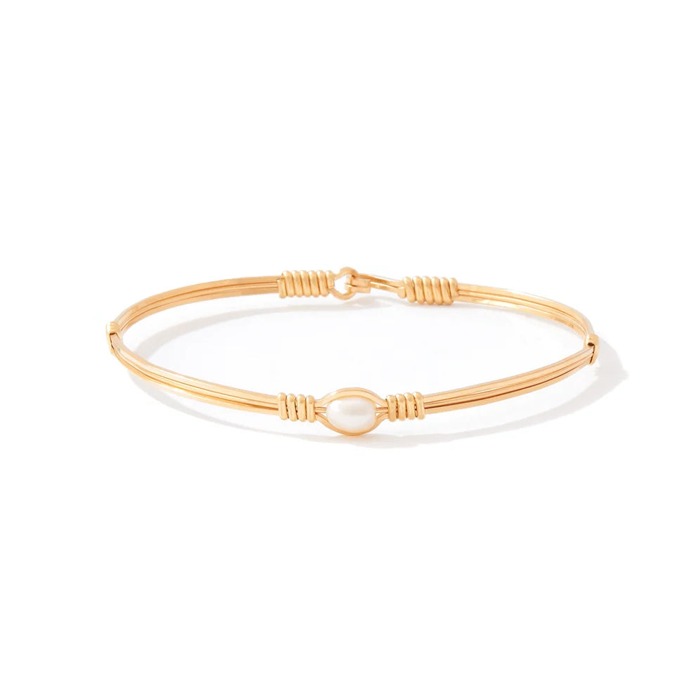 Ronaldo Jewelry | Pearl Of My Heart Bracelet | 14K Gold Artist Wire | Size 6.5