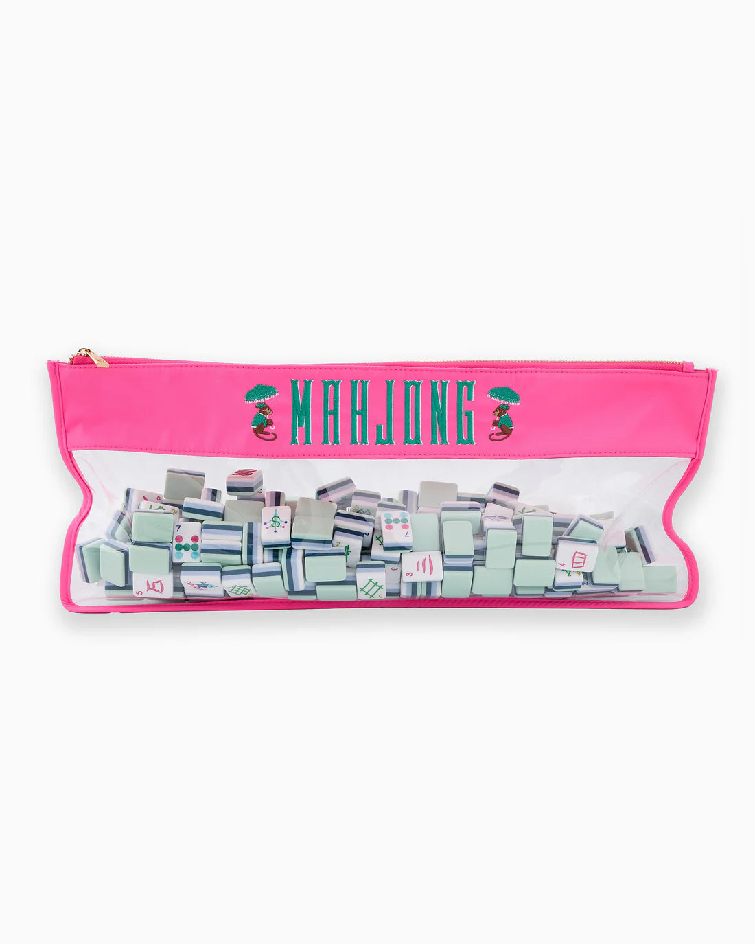 Oh My Mahjong! | Pink Monkey | Mahjong Zippered Bag