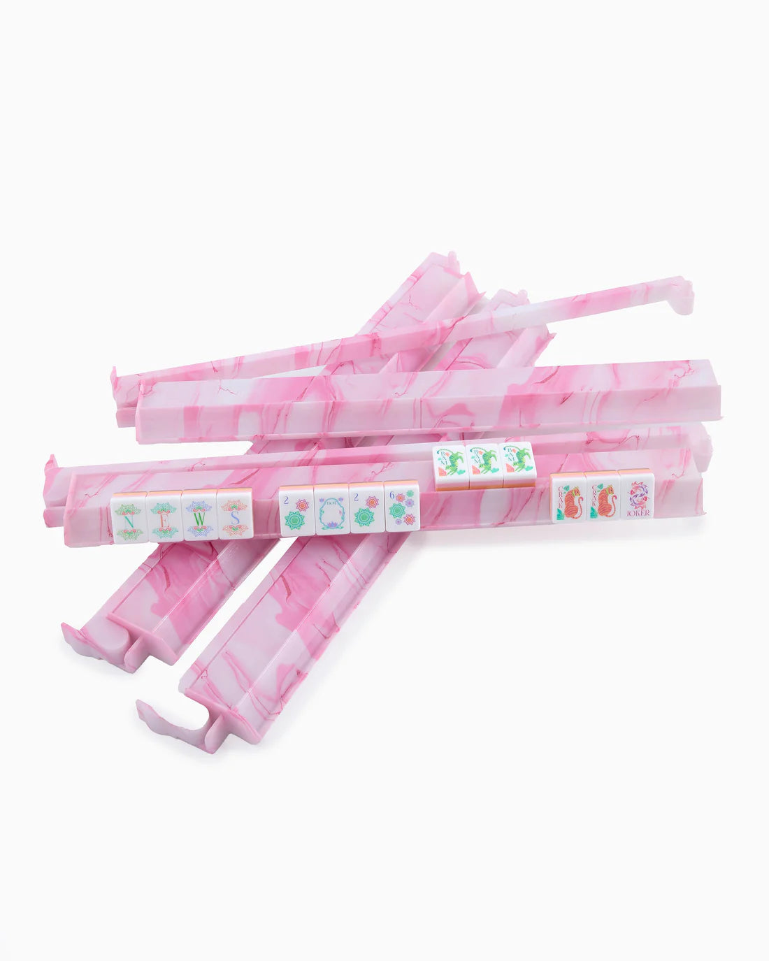 Oh My Mahjong! | Acrylic Rack & Pusher Set | Pink Quartz