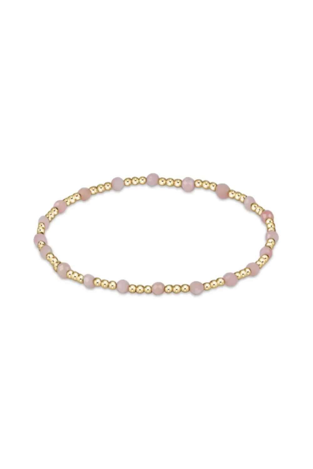 enewton | Gold Sincerity Pattern 3mm Bead Bracelet | Pink Opal