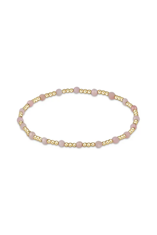 enewton | Gold Sincerity Pattern 3mm Bead Bracelet | Pink Opal