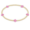 enewton | Signature Small Cross 2mm Gold Bead Bracelet | Pink