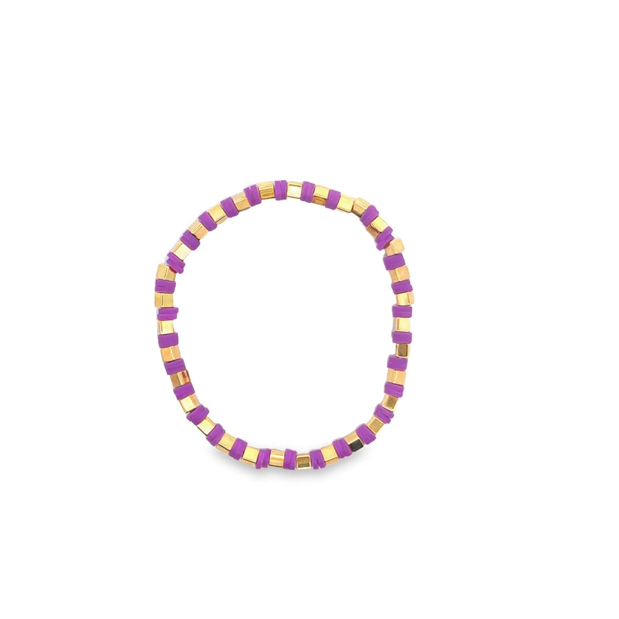 MIA Jewelry | Bracelet | Polymer Octagon Bead | Purple