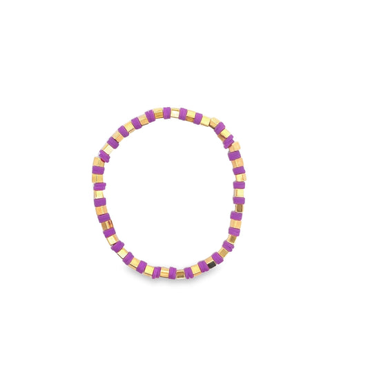 MIA Jewelry Polymer Octagon Bracelet | Purple