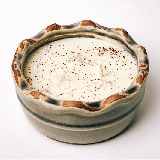 Swan Creek Cinnamon Hazelnut Latte Ruffled Bowl Candle 17OZ