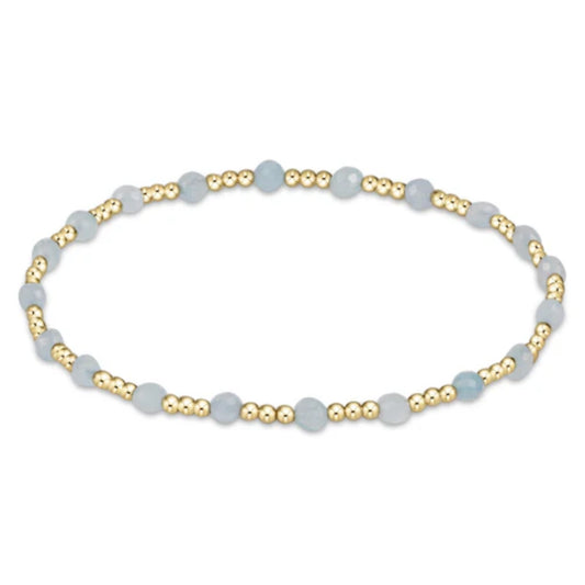 enewton | Gold Sincerity Pattern 3mm Bead Bracelet | Aquamarine
